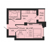 1-комн, 38 кв м, этаж 16/26 ул 1-й Пятилетки, 2