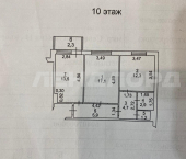2-комн, 57.6кв м, этаж 10/10 улица Северный Массив, 11