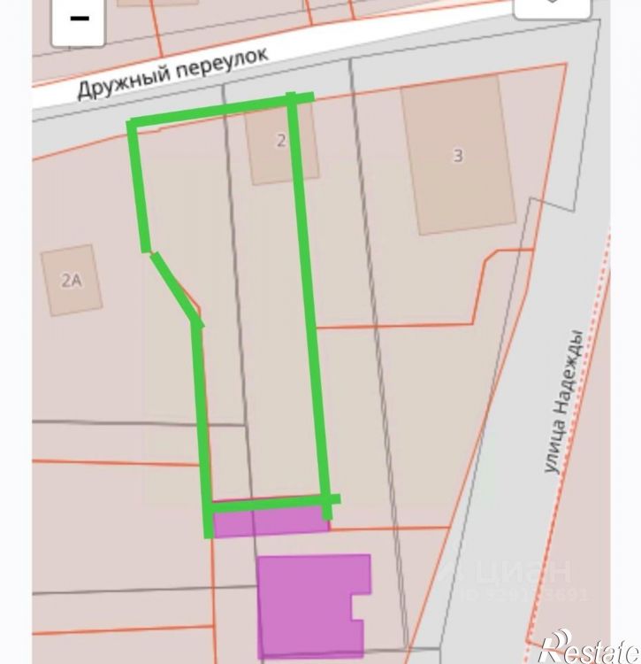 Земельный участок Дружный переулок, 2,  д. 2