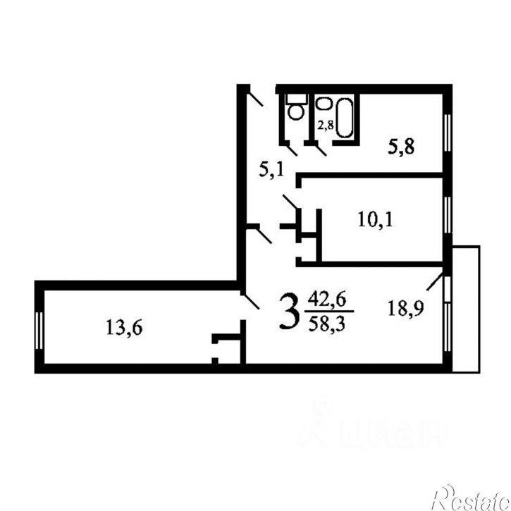 3-комн квартира ул Братская, 6,  д. 6