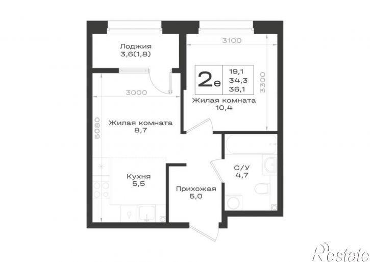 2-комн квартира в новом доме 3-я линия улица, д.1