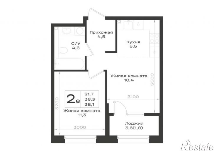 2-комн квартира в новом доме 3-я линия улица, д.1