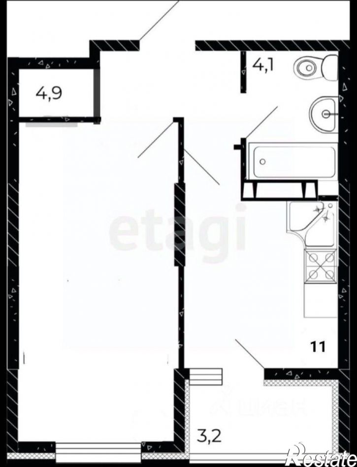 1-комн квартира ул Маяковского, 11 1,  д. 11 1,  к. 1