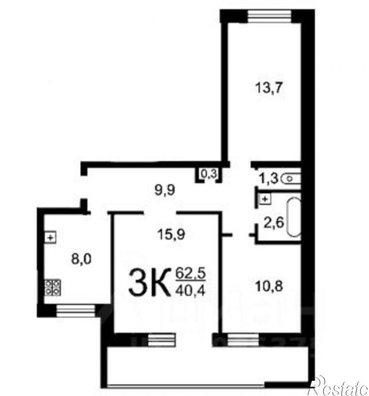 3-комн квартира Азовский район, Азов