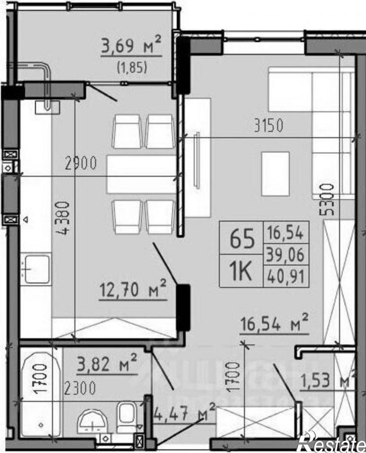 1-комн квартира ул Комсомольская, 131А 1,  д. 131А 1,  к. 1